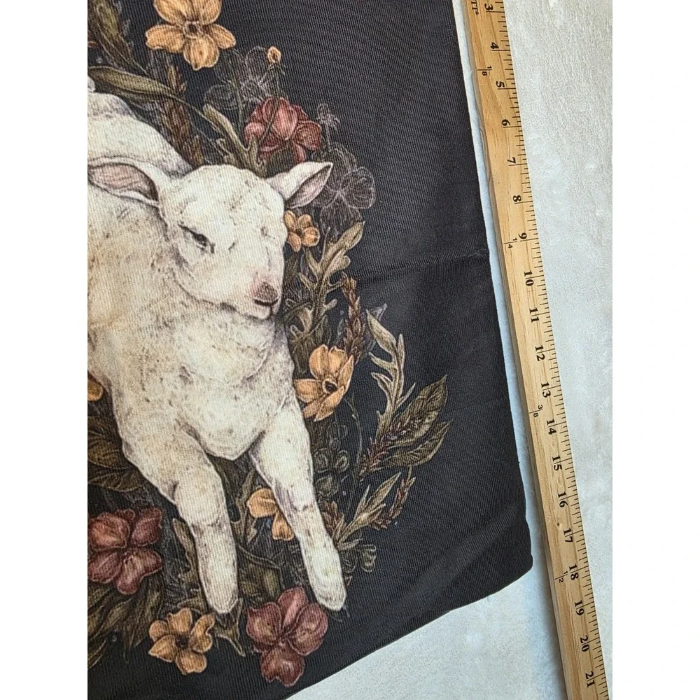 Dove & Lamb Dark Floral Print Pillow Covers Set 18x18 Black Zip Old World Cotage